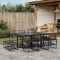 Preview: ARDEBO.de - 11-tlg. Garten-Essgruppe Schwarz Poly Rattan