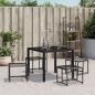 Preview: Gartenhocker 4 Stk. Schwarz Poly Rattan