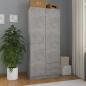 Preview: ARDEBO.de - Kleiderschrank Betongrau 80x52x180 cm Holzwerkstoff