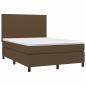 Preview: Boxspringbett mit Matratze Dunkelbraun 140x190 cm Stoff