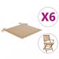 Preview: Gartenstuhl-Kissen 6 Stk. Beige 40x40x3 cm Oxford-Gewebe