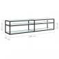 Preview: TV-Schrank Weiß Marmor-Optik 180x40x40,5 cm Hartglas