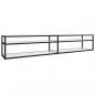 Preview: TV-Schrank Weiß Marmor-Optik 220x40x40,5 cm Hartglas