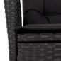 Preview: 5-tlg. Garten-Essgruppe mit Kissen Schwarz Poly Rattan