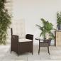 Preview: Gartensessel Verstellbar mit Kissen Braun Poly Rattan