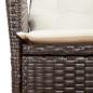 Preview: Gartensessel Verstellbar mit Kissen Braun Poly Rattan