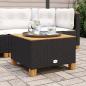 Preview: Gartentisch Schwarz 55x55x36 cm Poly Rattan Akazienholz