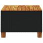 Preview: Gartentisch Schwarz 55x55x36 cm Poly Rattan Akazienholz