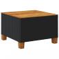 Preview: Gartentisch Schwarz 55x55x36 cm Poly Rattan Akazienholz