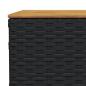 Preview: Gartentisch Schwarz 55x55x36 cm Poly Rattan Akazienholz