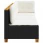 Preview: Gartensofa mit Kissen 3-Sitzer Schwarz Poly Rattan