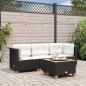 Preview: ARDEBO.de - Gartensofa mit Kissen 3-Sitzer Schwarz Poly Rattan