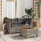 Preview: ARDEBO.de - Garten-Ecksofas mit Kissen 2 Stk. Grau Poly Rattan