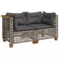 Preview: Garten-Ecksofas mit Kissen 2 Stk. Grau Poly Rattan