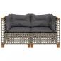 Preview: Garten-Ecksofas mit Kissen 2 Stk. Grau Poly Rattan