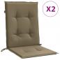 Preview: Niedriglehner-Auflagen 2 Stk. Melange Taupe 100x50x4 cm Stoff