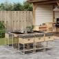 Preview: ARDEBO.de - 7-tlg. Garten-Essgruppe mit Kissen Beigemischung Poly Rattan