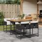 Preview: ARDEBO.de - 5-tlg. Garten-Essgruppe mit Kissen Schwarz Poly Rattan