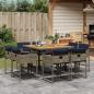 Preview: ARDEBO.de - 9-tlg. Garten-Essgruppe mit Kissen Grau Poly Rattan