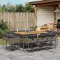 Preview: ARDEBO.de - 11-tlg. Garten-Essgruppe mit Kissen Grau Poly Rattan