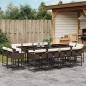 Preview: ARDEBO.de - 13-tlg. Garten-Essgruppe mit Kissen Braun Poly Rattan