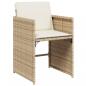 Preview: 13-tlg. Garten-Essgruppe mit Kissen Beige Poly Rattan