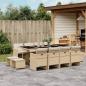 Preview: ARDEBO.de - 13-tlg. Garten-Essgruppe mit Kissen Beige Poly Rattan