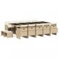 Preview: 15-tlg. Garten-Essgruppe mit Kissen Beige Poly Rattan