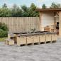 Preview: ARDEBO.de - 17-tlg. Garten-Essgruppe mit Kissen Beigemischung Poly Rattan