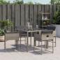 Preview: Gartenstühle mit Kissen 4 Stk. Grau Poly Rattan