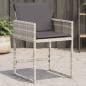 Preview: ARDEBO.de - Gartenstühle mit Kissen 4 Stk. Hellgrau Poly Rattan