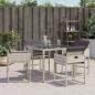 Preview: Gartenstühle mit Kissen 4 Stk. Hellgrau Poly Rattan