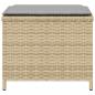 Preview: Gartenhocker mit Kissen 4 Stk. Beigemischung Poly Rattan