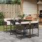 Preview: ARDEBO.de - 5-tlg. Garten-Essgruppe mit Kissen Braun Poly Rattan