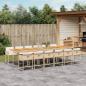 Preview: ARDEBO.de - 13-tlg. Garten-Essgruppe mit Kissen Beige Poly Rattan