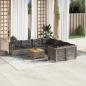 Preview: ARDEBO.de - 9-tlg. Garten-Sofagarnitur mit Kissen Grau Poly Rattan