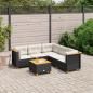 Preview: ARDEBO.de - 6-tlg. Garten-Sofagarnitur mit Kissen Schwarz Poly Rattan