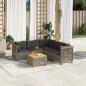 Preview: ARDEBO.de - 6-tlg. Garten-Sofagarnitur mit Kissen Grau Poly Rattan