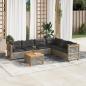 Preview: ARDEBO.de - 7-tlg. Garten-Sofagarnitur mit Kissen Grau Poly Rattan