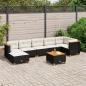 Preview: ARDEBO.de - 8-tlg. Garten-Sofagarnitur mit Kissen Schwarz Poly Rattan