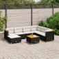 Preview: ARDEBO.de - 8-tlg. Garten-Sofagarnitur mit Kissen Schwarz Poly Rattan