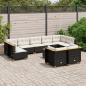 Preview: ARDEBO.de - 10-tlg. Garten-Sofagarnitur mit Kissen Schwarz Poly Rattan