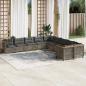 Preview: ARDEBO.de - 10-tlg. Garten-Sofagarnitur mit Kissen Grau Poly Rattan