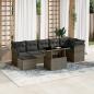 Preview: ARDEBO.de - 8-tlg. Garten-Sofagarnitur mit Kissen Grau Poly Rattan