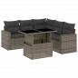 Preview: 6-tlg. Garten-Sofagarnitur mit Kissen Grau Poly Rattan