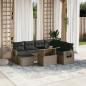 Preview: ARDEBO.de - 8-tlg. Garten-Sofagarnitur mit Kissen Grau Poly Rattan