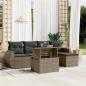 Preview: ARDEBO.de - 6-tlg. Garten-Sofagarnitur mit Kissen Grau Poly Rattan