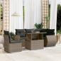 Preview: ARDEBO.de - 6-tlg. Garten-Sofagarnitur mit Kissen Grau Poly Rattan