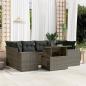 Preview: ARDEBO.de - 7-tlg. Garten-Sofagarnitur mit Kissen Grau Poly Rattan