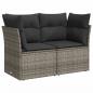 Preview: 7-tlg. Garten-Sofagarnitur mit Kissen Grau Poly Rattan